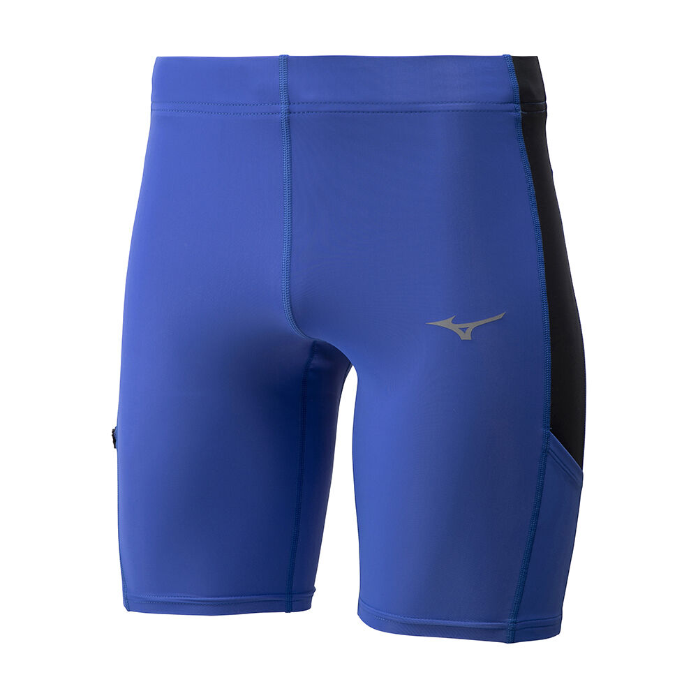 Mens Mizuno Core Mid Running Tights Blue Philippines (GKBYVL049)